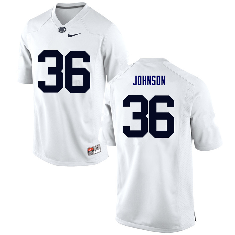 Men Penn State Nittany Lions #36 Jan Johnson College Football Jerseys-White